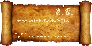Marschalek Borbála névjegykártya